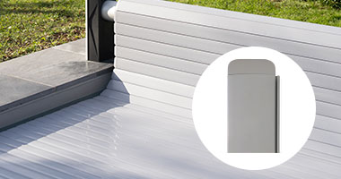 Lames grises PVC volet piscine Série Pure